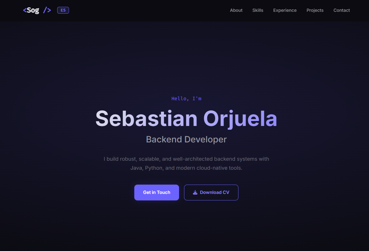 Sebastian Orjuela — Backend Developer